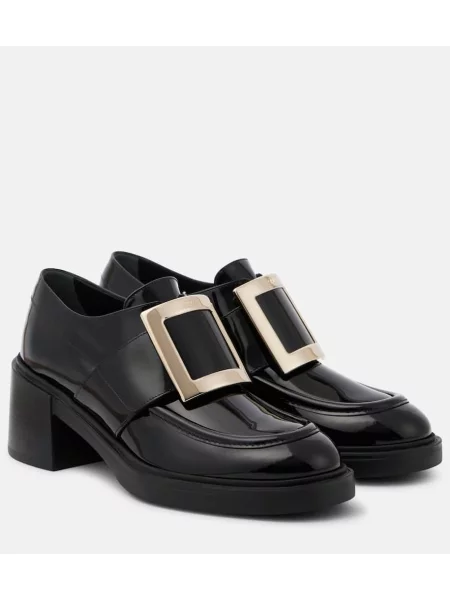 Pantofi loafer Roger Vivier din piele de lac negru