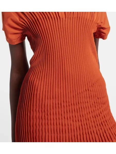 Rochie maxi Toteme din jerseu plisată de costum portocaliu