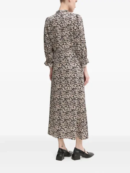 Rochie midi Bruuns Bazaar cu model floral cu imagine până la genunchi maro