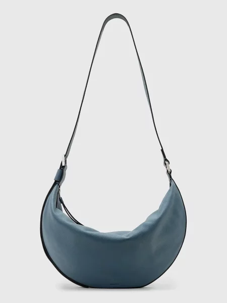 Кожена чанта AllSaints HALF MOON черно