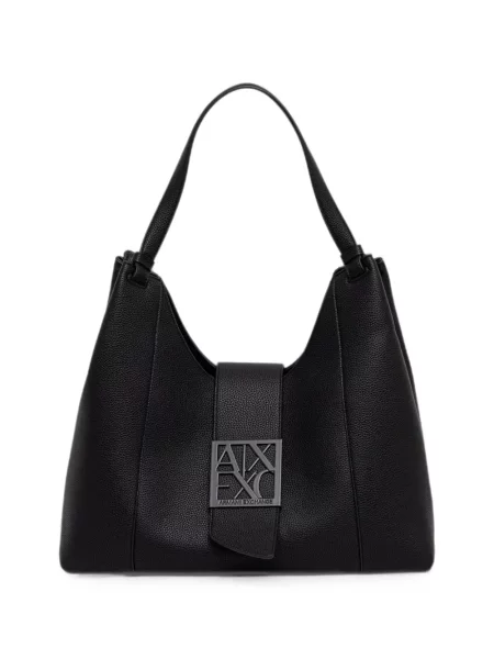 Geantă shopper Armani Exchange cu autograf negru