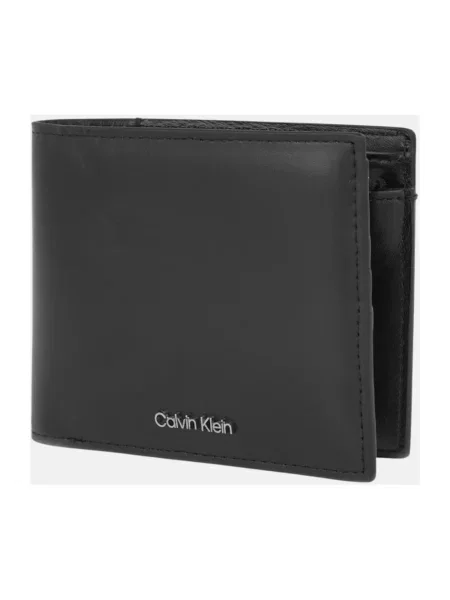 Portfel Calvin Klein skórzany z logo czarny