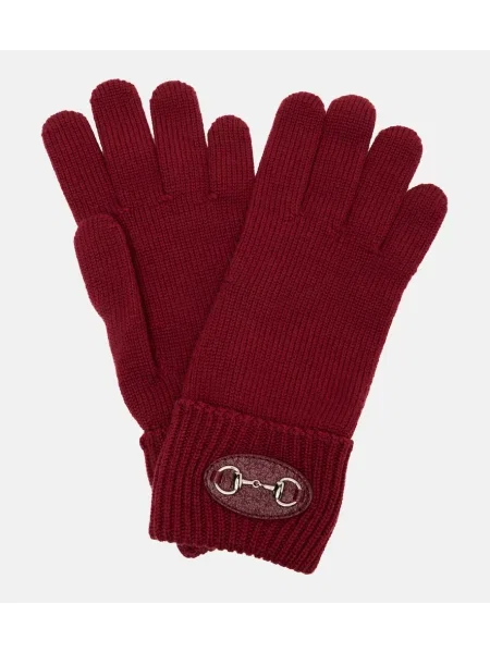 Volnene rokavice Gucci bordo
