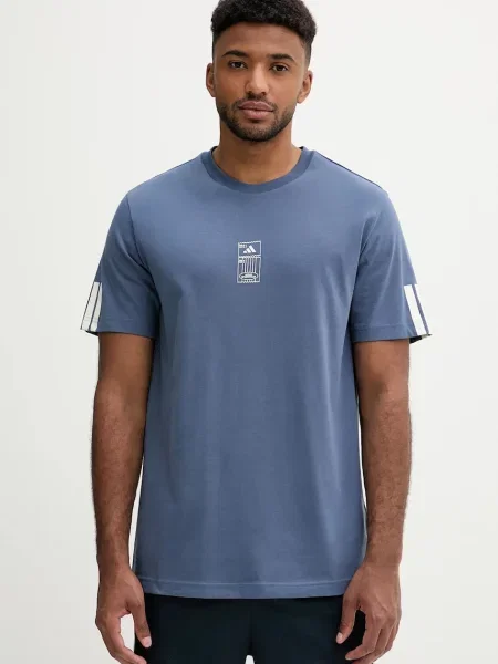 Тениска adidas Stadium Ticket Loose Graphic T-Shirt с принт синьо