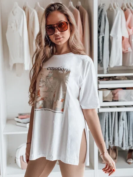T-shirt EMLOT Dstreet biały