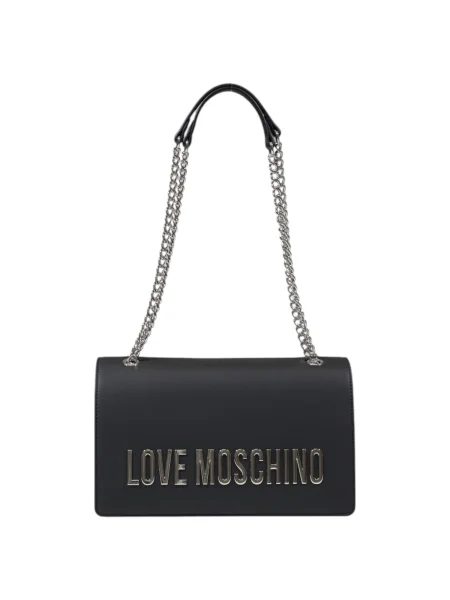 Lniana torebka Love Moschino czarna