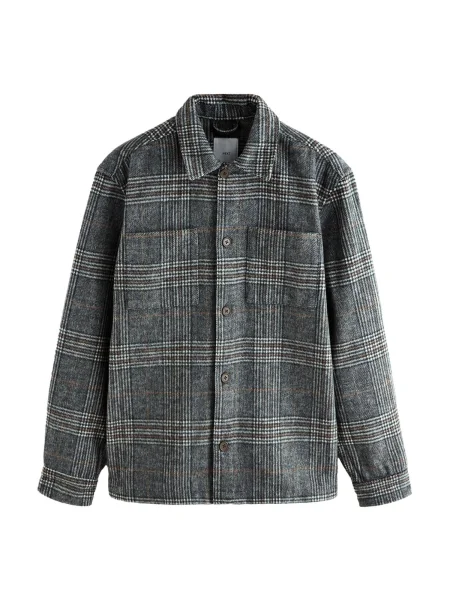 Next Košile hnědá / šedá bílá