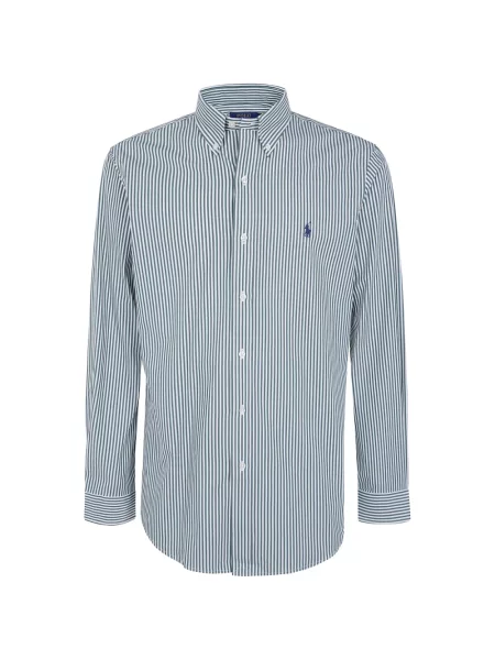 Cămașă Polo Ralph Lauren cu broderie cu dungi violet