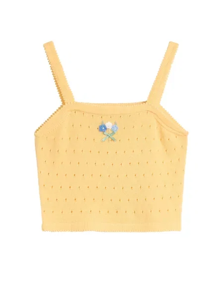 Haftowany top Rixo żółty