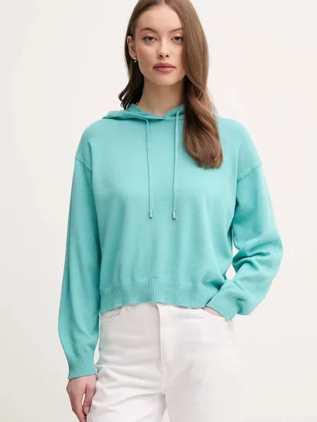 Пуловер United Colors of Benetton тюркоазено от лека материя