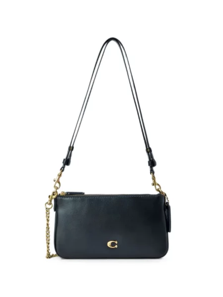 Colier Coach din piele cu bretele negru