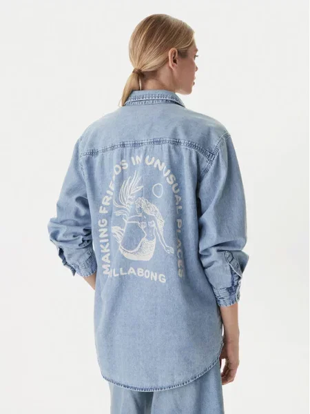 Billabong Koszula jeansowa Down The Coast Oversize niebieski