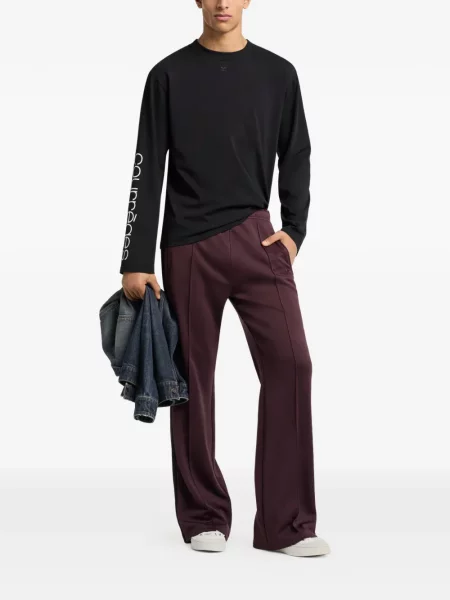 Lung tricou Courreges cu imagine negru