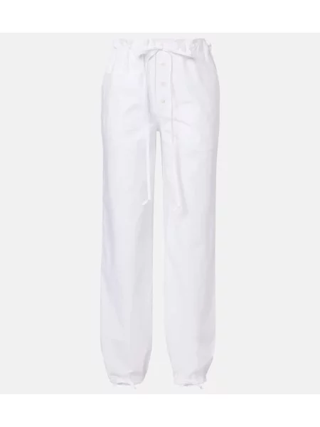 Pantaloni Victoria Beckham din poplin alb