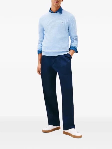 Pulover Tommy Hilfiger cu decolteu rotund albastru