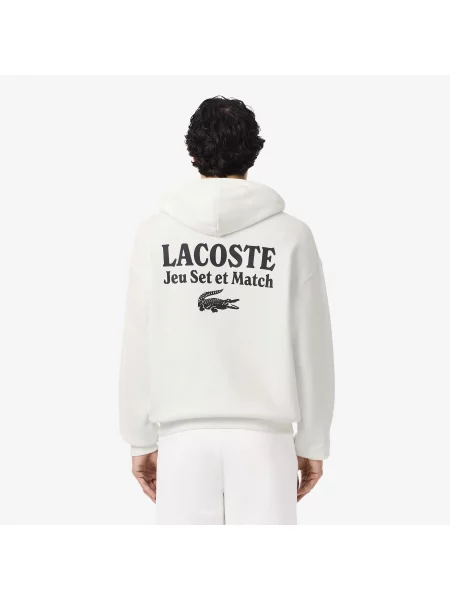 Lacoste Bluza Polarowa Z Nadrukiem biały