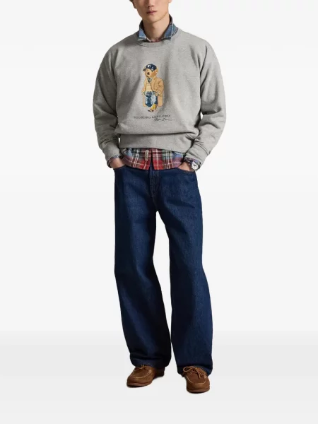 Șosete Polo Ralph Lauren cu broderie în carouri de flanelă verde