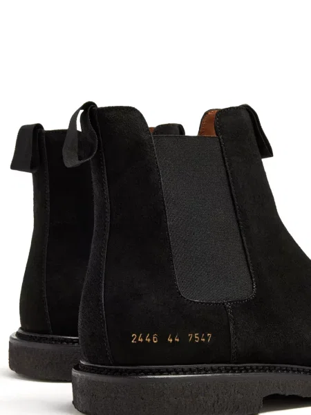 Botine chelsea Common Projects din piele de căprioară negru