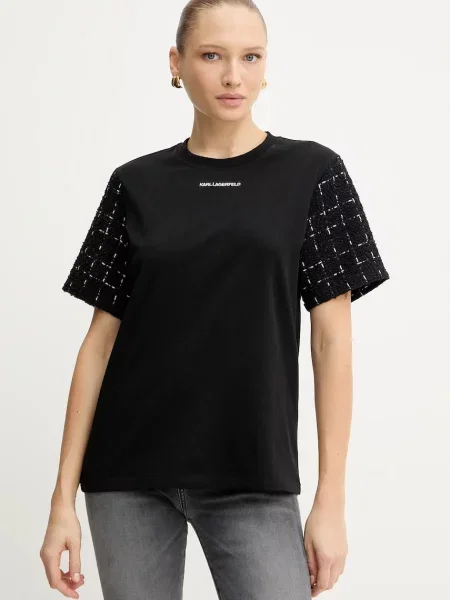 Karl Lagerfeld tricou de lână negru