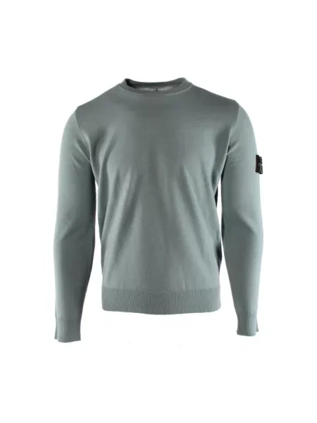 Sweter Stone Island wełniany z kamieniami niebieski