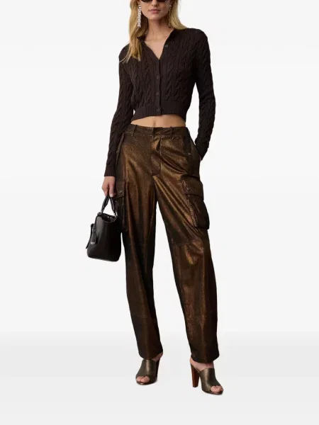 Πλεκτή περικομμένο ζακέτα Ralph Lauren Collection καφέ