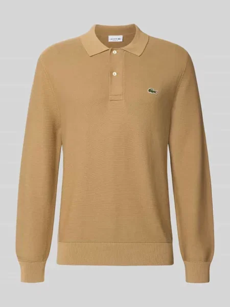 Koszulka polo o kroju regular fit z czystej bawełny Lacoste beżowa