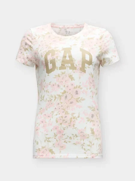GAP Tričko CLASSIC tmavě šedá / khaki / růžová bílá