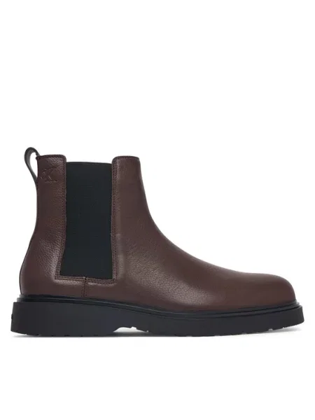 Calvin Klein Gležnjarji Chelsea Combat Ess Chelsea Boot Lth rjava
