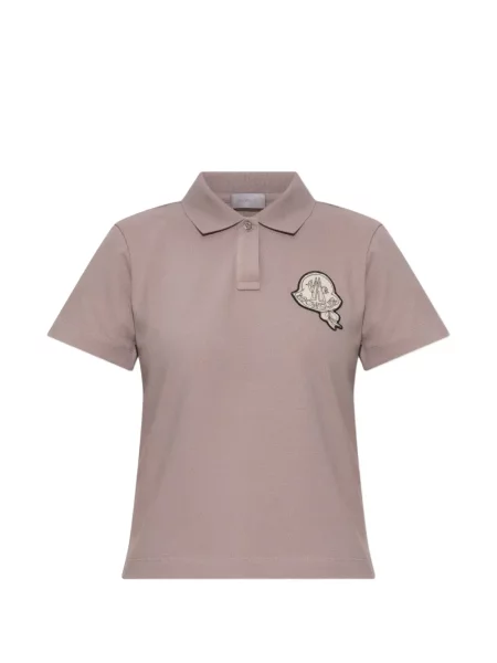 Tricou polo Moncler cu autograf roz