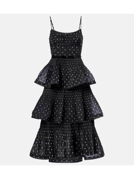 Rochie midi Zimmermann cu buline până la genunchi de costum alb