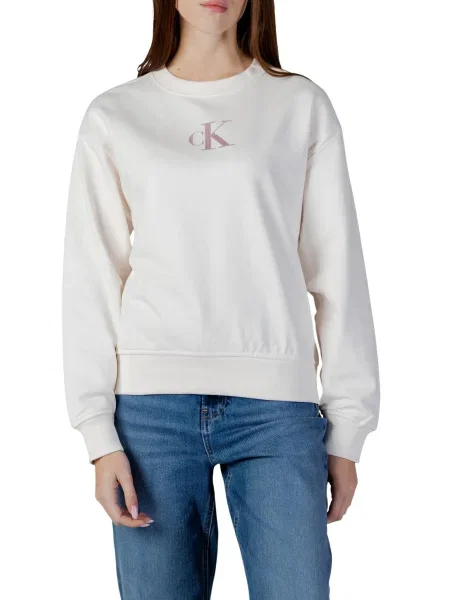 Bluza Calvin Klein z długim rękawem beżowa