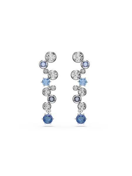 Swarovski Uhani mornarska / svetlo / srebrna / transparentna modra