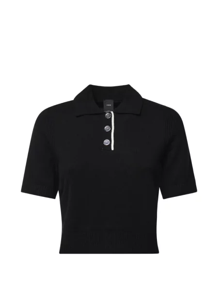 Gulerat tricou polo Pinko negru