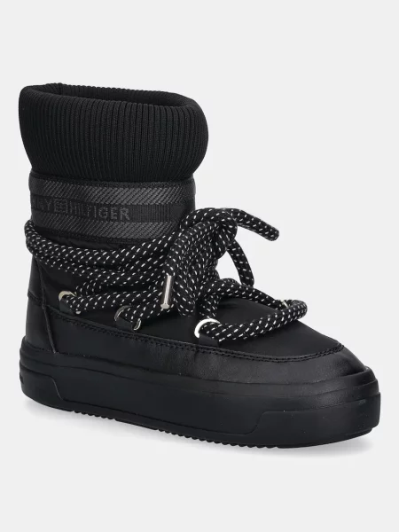 Cizme de zăpadă Tommy Hilfiger Snow Boot Water Repellent negru