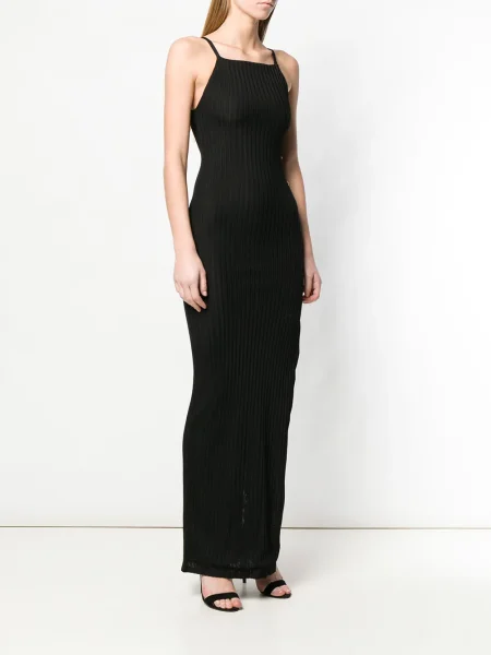 Rochie Balmain tricotate cu crăpătură de costum negru