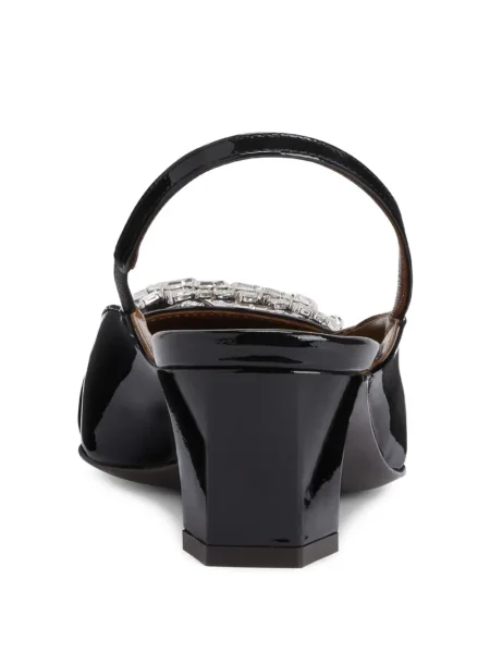 Pantofi cu toc Giuseppe Zanotti slingback de cristal negru