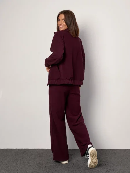 Спортивний костюм ISSA Plus фліс бордовий