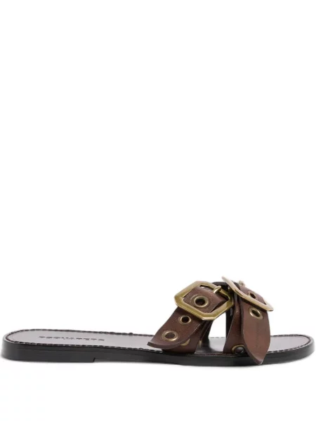 Sandale Dsquared2 fără toc cu cataramă maro