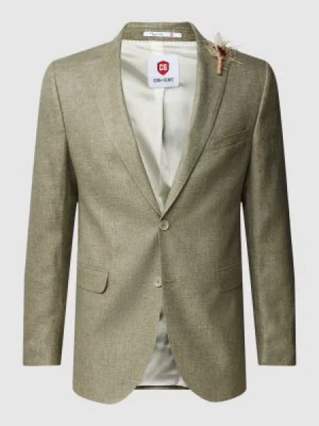 Marynarka zapinana na dwa z kołnierzem z połami model ‘Paul’ Cg - Club Of Gents zielona