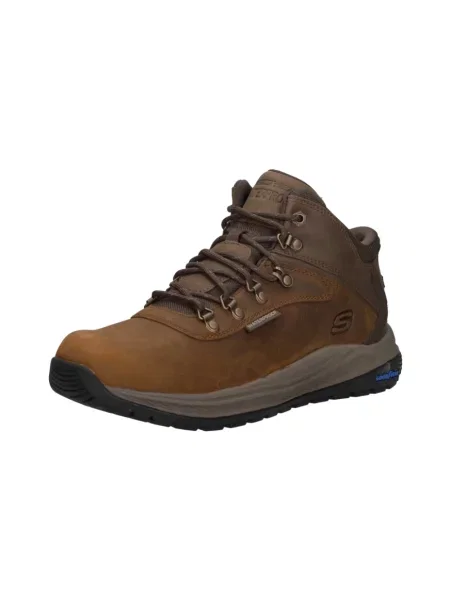 Botki Skechers skórzane brązowe