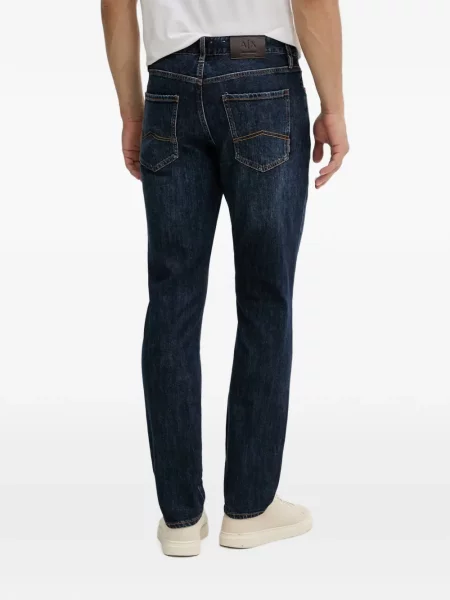 Blugi Armani Exchange cu broderie albastru