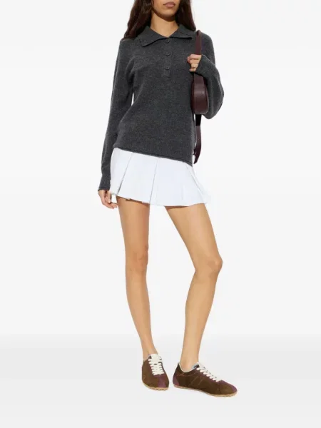 Gulerat lung tricou polo Lacoste gri