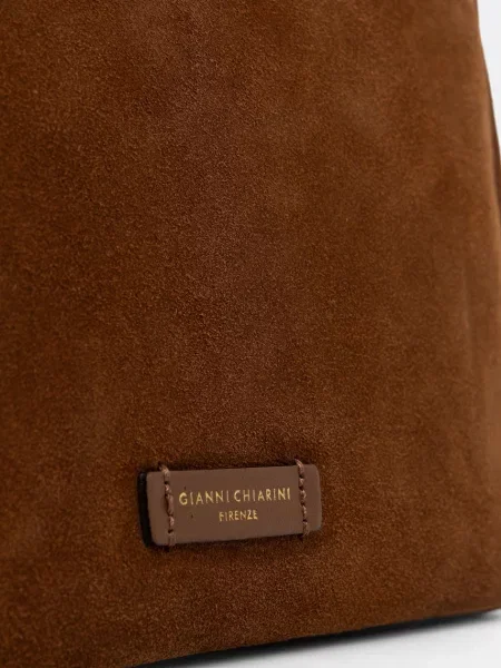 Gianni Chiarini чанта crossbody дамска от велур NORA POUCH кафяво