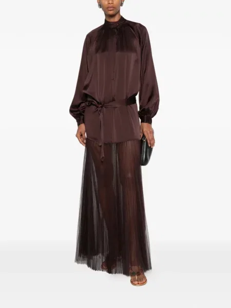 Rochie Forte_forte de mătase maro