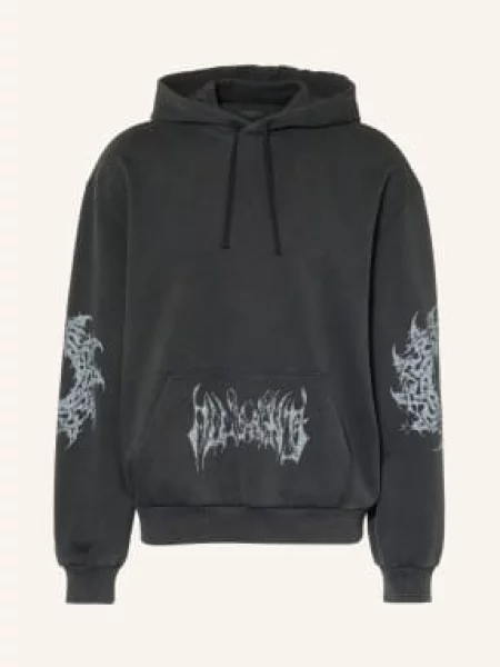 Allsaints Mikina S Kapucí Helvette / světle šedá černá