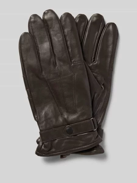 Rękawiczki ze skóry bydlęcej nappa z zapięciem na patkę Barbour
