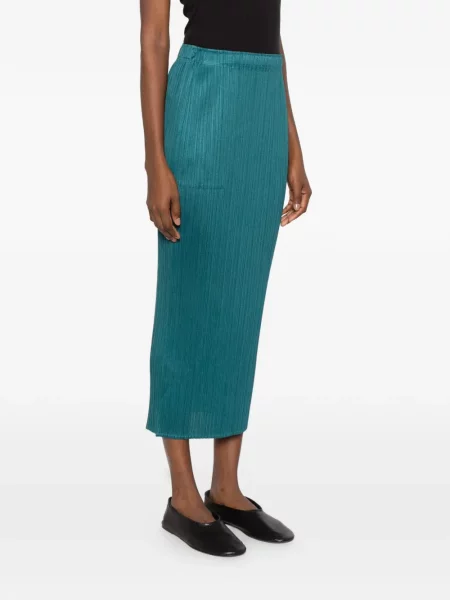 Fustă midi Pleats Please Issey Miyake albastru