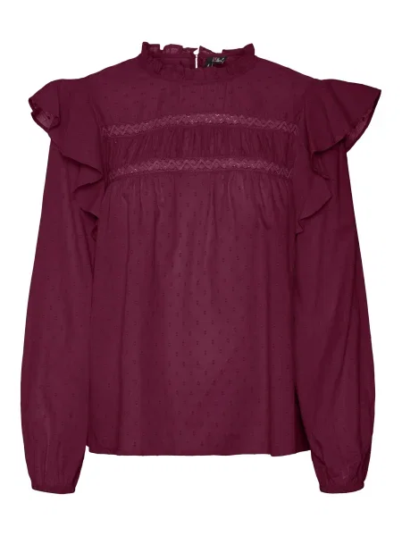 VERO MODA Halenka VMTRINE vínově červená