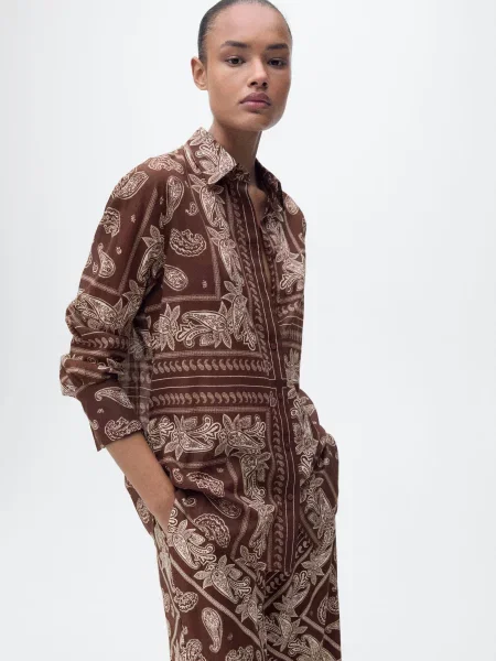Сорочка MANGO коричневий