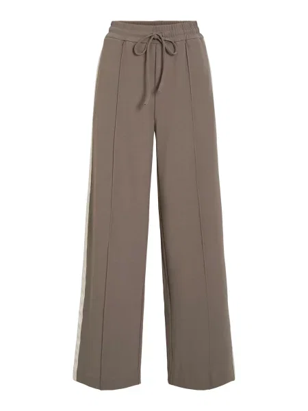 VILA Kalhoty VIClua čokoládová / offwhite